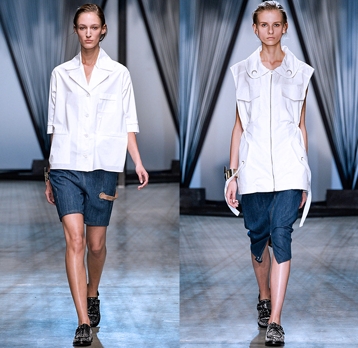 Damir Doma 2015 Spring Summer Womens Runway Catwalk Looks - Mode à Paris Fashion Week Prêt-à-Porter Mode Féminin Femme France - Denim Jeans Banded Strap D-Rings Shorts Loungewear Piping Grommets Halter Top Coatdress Jacketdress Skirt Frock Flap String Tankbomber Jacquard Bomberskirt Pencil Skirt V-Neck Turtleneck Rollneck Vest Waistcoat Pantsuit Tankdress Vestdress Waistcoatdress Tunicdress Shirtdress