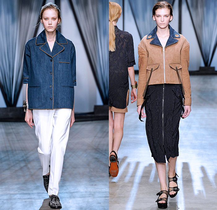 Damir Doma 2015 Spring Summer Womens Runway Catwalk Looks - Mode à Paris Fashion Week Prêt-à-Porter Mode Féminin Femme France - Denim Jeans Banded Strap D-Rings Shorts Loungewear Piping Grommets Halter Top Coatdress Jacketdress Skirt Frock Flap String Tankbomber Jacquard Bomberskirt Pencil Skirt V-Neck Turtleneck Rollneck Vest Waistcoat Pantsuit Tankdress Vestdress Waistcoatdress Tunicdress Shirtdress