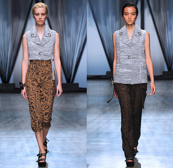 Damir Doma 2015 Spring Summer Womens Runway Catwalk Looks - Mode à Paris Fashion Week Prêt-à-Porter Mode Féminin Femme France - Denim Jeans Banded Strap D-Rings Shorts Loungewear Piping Grommets Halter Top Coatdress Jacketdress Skirt Frock Flap String Tankbomber Jacquard Bomberskirt Pencil Skirt V-Neck Turtleneck Rollneck Vest Waistcoat Pantsuit Tankdress Vestdress Waistcoatdress Tunicdress Shirtdress