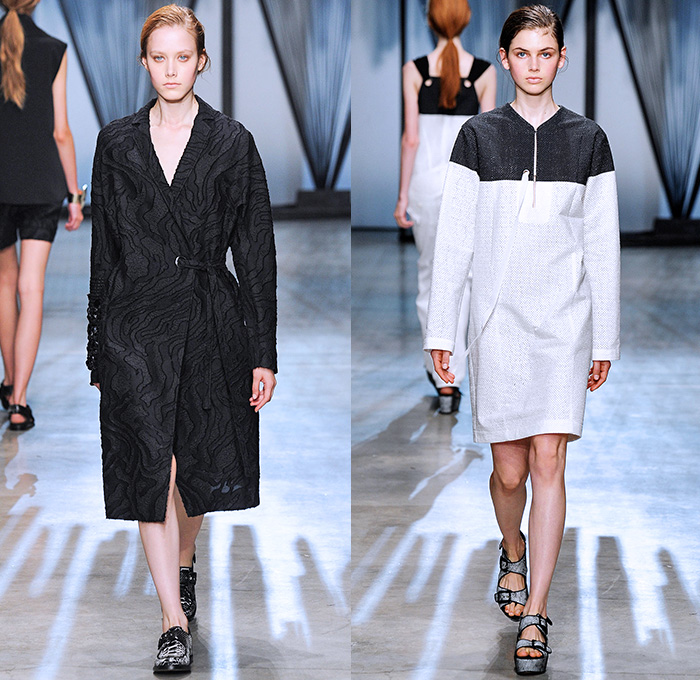 Damir Doma 2015 Spring Summer Womens Runway Catwalk Looks - Mode à Paris Fashion Week Prêt-à-Porter Mode Féminin Femme France - Denim Jeans Banded Strap D-Rings Shorts Loungewear Piping Grommets Halter Top Coatdress Jacketdress Skirt Frock Flap String Tankbomber Jacquard Bomberskirt Pencil Skirt V-Neck Turtleneck Rollneck Vest Waistcoat Pantsuit Tankdress Vestdress Waistcoatdress Tunicdress Shirtdress