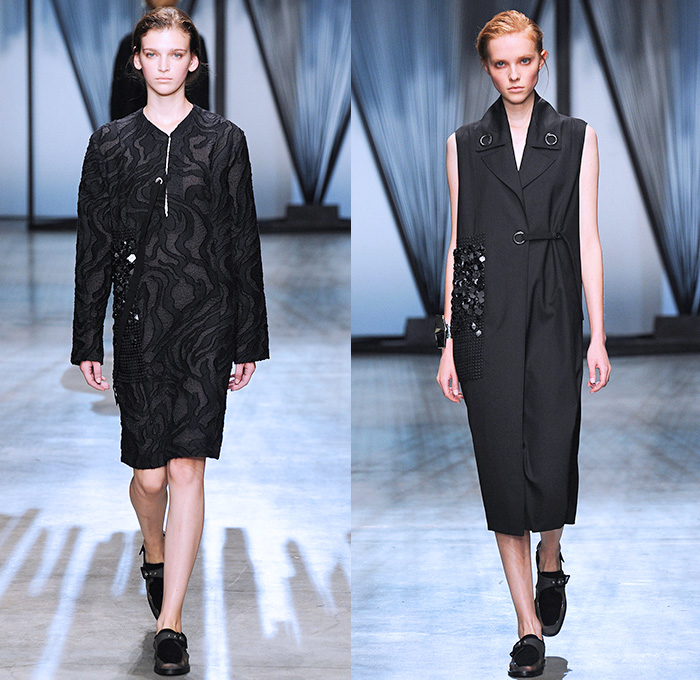 Damir Doma 2015 Spring Summer Womens Runway Catwalk Looks - Mode à Paris Fashion Week Prêt-à-Porter Mode Féminin Femme France - Denim Jeans Banded Strap D-Rings Shorts Loungewear Piping Grommets Halter Top Coatdress Jacketdress Skirt Frock Flap String Tankbomber Jacquard Bomberskirt Pencil Skirt V-Neck Turtleneck Rollneck Vest Waistcoat Pantsuit Tankdress Vestdress Waistcoatdress Tunicdress Shirtdress