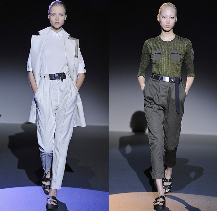 Irfé by Olga Sorokina 2015 Spring Summer Womens Runway Catwalk Looks - Mode à Paris Fashion Week Prêt-à-Porter Mode Féminin Femme France - Denim Jeans Shorts Outerwear Coat Sandals Military Metallic Studs Pants Trousers Blazer Ombre Skirt Frock Patchwork Halter Top Scout Belt Buckle Asymmetrical Cinch Handkerchief Hem Cargo Utility Pockets Maxi Dress Zippers Sheer Vest White Ensemble Shirtdress Knit Drawstring Peel Away