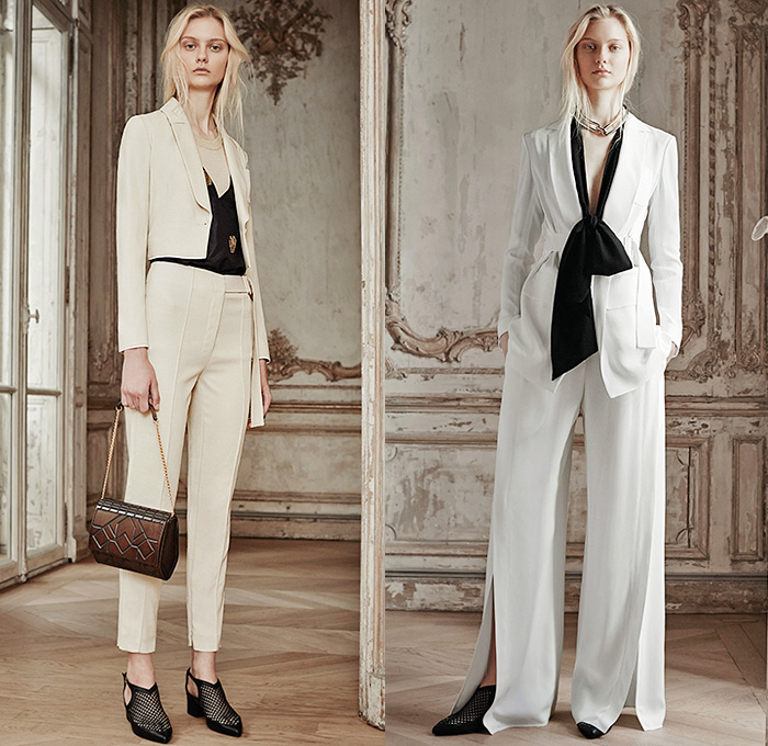 Maiyet 2015 Spring Summer Womens Lookbook Presentation - Paris Fashion Week Prêt-à-Porter Mode Féminin Femme France - Embroidery Lace Knit Weave Crochet Leaves Foliage Fauna Jumpsuit Asymmetrical Hem Shorts Leather Blazer Skirt Frock Shirt Shorts Culottes Dress Sweater Jumper Belted Waist Pantsuit Banded Strap Wide Leg Palazzo Pants Trousers Corset Coat Tuxedo Cocktail Jacket Kimono Wrap One Off Shoulder Gown Tiered