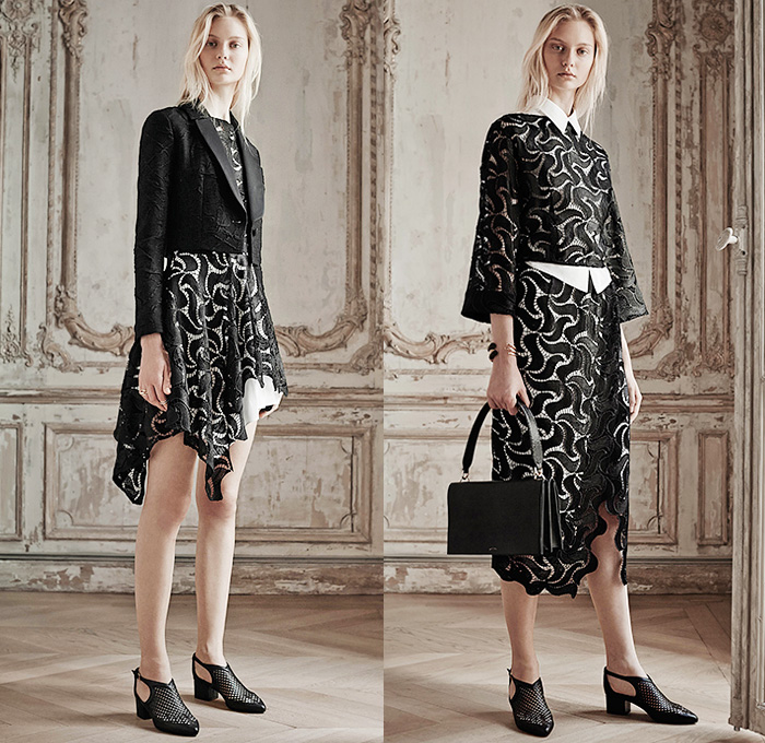 Maiyet 2015 Spring Summer Womens Lookbook Presentation - Paris Fashion Week Prêt-à-Porter Mode Féminin Femme France - Embroidery Lace Knit Weave Crochet Leaves Foliage Fauna Jumpsuit Asymmetrical Hem Shorts Leather Blazer Skirt Frock Shirt Shorts Culottes Dress Sweater Jumper Belted Waist Pantsuit Banded Strap Wide Leg Palazzo Pants Trousers Corset Coat Tuxedo Cocktail Jacket Kimono Wrap One Off Shoulder Gown Tiered