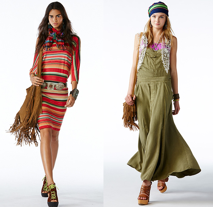 Polo Ralph Lauren 2015 Spring Summer Womens Lookbook Presentation - New York Fashion Week - Denim Jeans Destroyed Destructed Ripped Holes Cargo Pockets Shorts Stripes Lace Outerwear Polo Shirt Badminton Blazer Sportcoat Sweater Jumper Maxi Dress Checks Chunky Knit Embroidery Flowers Florals Scarf Wedge Fringes Swimwear Down Vest Puffy Bomber Jacket Tribal Cardigan Poplin Shirt Plaid Coat Shirtdress Blousedress Parka
