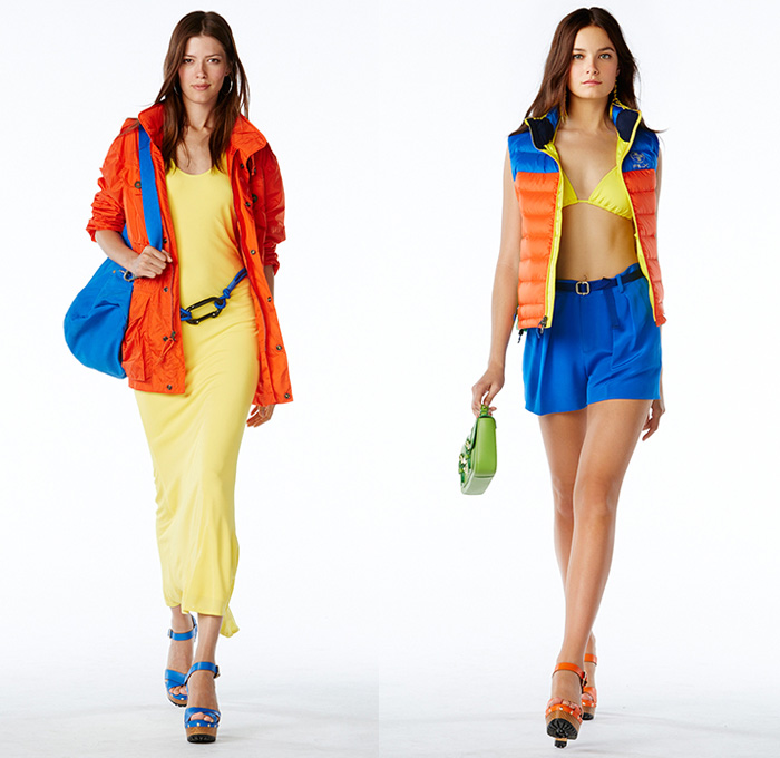 Polo Ralph Lauren 2015 Spring Summer Womens Lookbook Presentation - New York Fashion Week - Denim Jeans Destroyed Destructed Ripped Holes Cargo Pockets Shorts Stripes Lace Outerwear Polo Shirt Badminton Blazer Sportcoat Sweater Jumper Maxi Dress Checks Chunky Knit Embroidery Flowers Florals Scarf Wedge Fringes Swimwear Down Vest Puffy Bomber Jacket Tribal Cardigan Poplin Shirt Plaid Coat Shirtdress Blousedress Parka