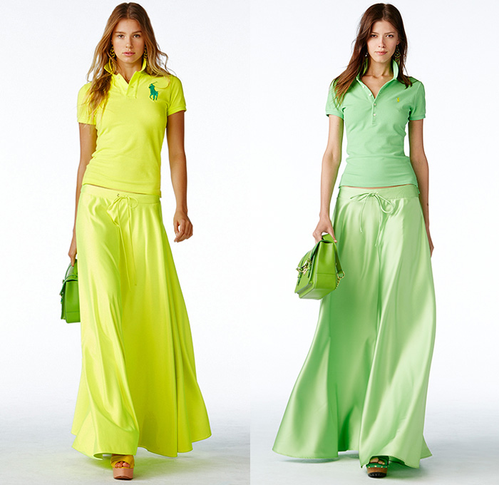 Polo Ralph Lauren 2015 Spring Summer Womens Lookbook Presentation - New York Fashion Week - Denim Jeans Destroyed Destructed Ripped Holes Cargo Pockets Shorts Stripes Lace Outerwear Polo Shirt Badminton Blazer Sportcoat Sweater Jumper Maxi Dress Checks Chunky Knit Embroidery Flowers Florals Scarf Wedge Fringes Swimwear Down Vest Puffy Bomber Jacket Tribal Cardigan Poplin Shirt Plaid Coat Shirtdress Blousedress Parka