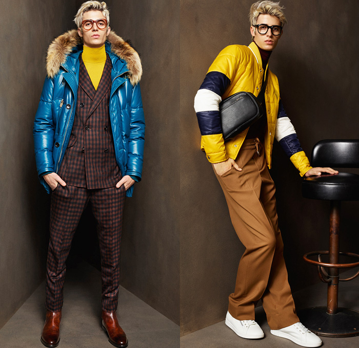 Bally of Switzerland 2016-2017 Fall Autumn Winter Mens Lookbook Presentation - Milano Moda Uomo Collezione Milan Fashion Week Italy Camera Nazionale della Moda Italiana - Turtleneck Knit Sweater Jumper Plaid Tartan Check Suede Outerwear Coat Parka Furry Plush Quilted Waffle Puffer Tuxedo Jacket Wide Leg Slouchy Drawstring Pants Lips Mouth Belts Pop Art Silk Camo Velvet Stripes Double-Breasted Suit Leather Shearling