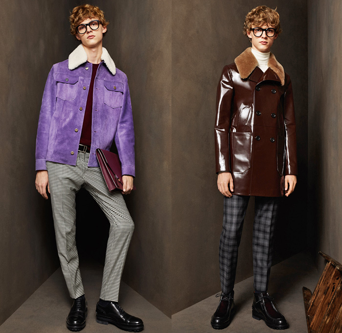 Bally of Switzerland 2016-2017 Fall Autumn Winter Mens Lookbook Presentation - Milano Moda Uomo Collezione Milan Fashion Week Italy Camera Nazionale della Moda Italiana - Turtleneck Knit Sweater Jumper Plaid Tartan Check Suede Outerwear Coat Parka Furry Plush Quilted Waffle Puffer Tuxedo Jacket Wide Leg Slouchy Drawstring Pants Lips Mouth Belts Pop Art Silk Camo Velvet Stripes Double-Breasted Suit Leather Shearling