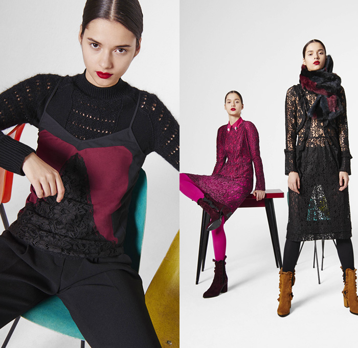 Sonia By Sonia Rykiel 2016-2017 Fall Autumn Winter Womens Lookbook Presentation - Rhinestones Bedazzled Jewels Denim Jeans Stripes Turtleneck Leopard Love Flowers Floral Daisies Chunky Knit Sweater Jumper Leggings Stockings Tights Boots Ferret Outerwear Coat Furry Shaggy Blouse Tunic Dress Cargo Pockets Jogger Heart Pants Trousers Miniskirt Frock Lace Handbag