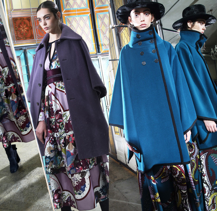 Antonio Marras 2016 Pre Fall Autumn Womens Lookbook Presentation - The Shining Tapestry Embroidery Lace Flowers Floral Botanical Print Motif Ornamental Ethnic Folk Silk Satin Skirt Frock Blouse Maxi Dress Coat Hat Fringes Furry Zigzag Turtleneck Knit Sweater Cardigan Pantsuit Blazer Jacket Onesie Jumpsuit Pussycat Bow Check Vestdress Waistcoat Ruffles Accordion Pleats Jacquard Paisley Sheer Chiffon Handbag