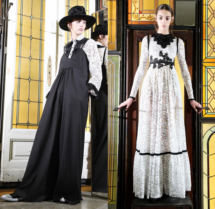 Antonio Marras 2016 Pre Fall Autumn Womens Lookbook Presentation - The Shining Tapestry Embroidery Lace Flowers Floral Botanical Print Motif Ornamental Ethnic Folk Silk Satin Skirt Frock Blouse Maxi Dress Coat Hat Fringes Furry Zigzag Turtleneck Knit Sweater Cardigan Pantsuit Blazer Jacket Onesie Jumpsuit Pussycat Bow Check Vestdress Waistcoat Ruffles Accordion Pleats Jacquard Paisley Sheer Chiffon Handbag