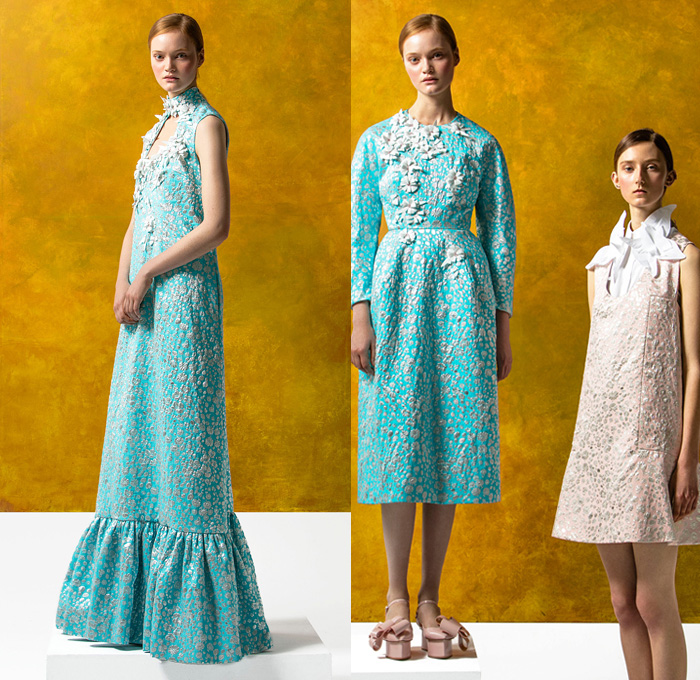 DELPOZO 2016 Pre Fall Autumn Womens Lookbook Presentation - Looped Fringes Brooch Flowers Floral Botanical Motif Leaves Foliage Embroidery Sheer Chiffon Tulle Chunky Knit Sweater Jumper Plaid Tartan Check Outerwear Trench Coat Poncho Cloak Cape Wide Leg Trousers Palazzo Pants Culottes Gauchos Stripes Balloon Turtleneck Scarf Shawl Skirt Blazer Pantsuit Waistcoat Gown Eveningwear Tutu Drapery Handbag Elevator Shoes