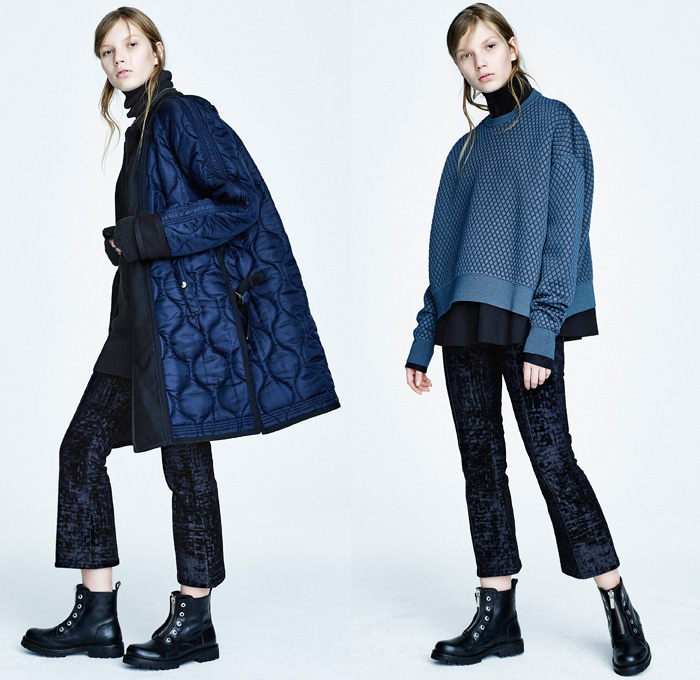 Diesel Black Gold 2016 Pre Fall Autumn Womens Lookbook Presentation - Denim Jeans Velvet Quilted Waffle Puffer Outerwear Coat Bomber Jacket Knit Sweater Jumper Drawstring Miniskirt Hanging Sleeve Moto Motorcycle Biker Rider Leather Boots Embroidery Curved Dolphin Hem Furry Zipper Cropped Pants Grid Lattice Tunic Turtleneck Sheer Chiffon Flowers Floral Motif Sweaterdress Metallic Handbag