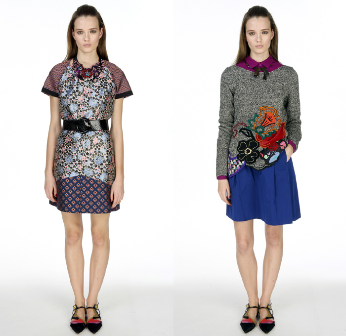 Etro 2016 Pre Fall Autumn Womens Lookbook Presentation - Matisse Floral Flowers Botanical Print Motif Crêpe De Chine Midi Skirt Paisley Grosgrain Ornamental Print Blouse Long Sleeve Wide Leg Trousers Palazzo Pants Dots Drawstring Bohemian Boho Chic Maxi Dress Goddess Georgette Gown Mix Match Embroidery Knit Sweater Jumper Outerwear Coat Pussycat Bow