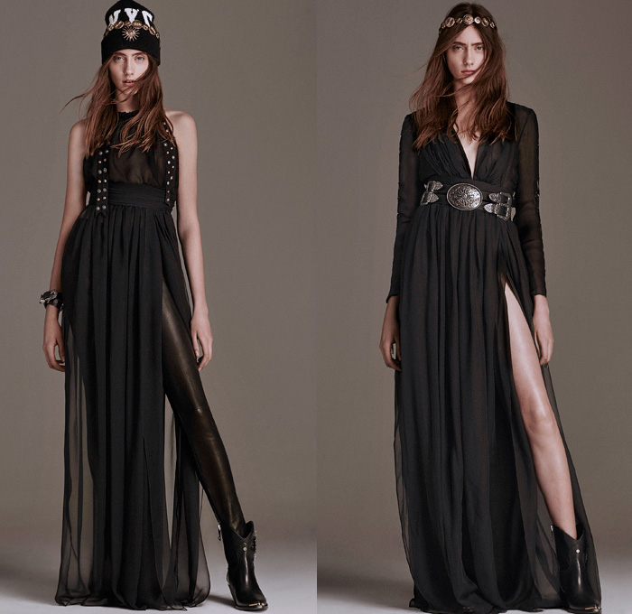 Fausto Puglisi 2016 Pre Fall Autumn Womens Lookbook Presentation - Western Cowgirl Tie-Dye Acid Wash Denim Jeans Horse Print Graphic Motif Ornamental Print Decorative Art Miniskirt Frock Bomber Motorcycle Biker Jacket Shirtdress Sweaterdress Gladiator Belts Straps Sheer Chiffon Dress Fringes Blouse Snake Reptile Cardigan Blazer Zipper Asymmetrical Hem Metal Buttons Leather Knit Cloak Cape Tiered Drapery