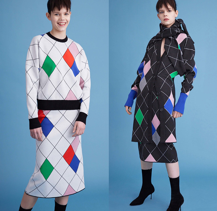 Iceberg 2016 Pre Fall Autumn Womens Lookbook Presentation - Mickey Mouse Disney Cartoon Pop Art 1970s Seventies Flare Trousers Cropped Pants Turtleneck Chunky Knit Sweater Jumper Sweaterdress Shawl Leggings Boots Miniskirt Frock Bomber Jacket Stripes Ribbed Maxi Dress Argyle Harlequin Plaid Check Oversized Outerwear Coat Parka Typography Print Pattern Wool Furry Plush Handbag Tote Pouch