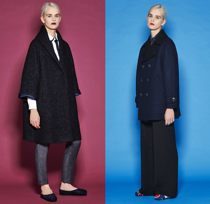Mantù 2016 Pre Fall Autumn Womens Lookbook Presentation - Outerwear Oversized Trench Coat Pussycat Bow Ribbon Slip-ons Abstract Wide Leg Trousers Palazzo Pants Robe Cloak Pants Trousers Tie-up Waist Jacquard Turtleneck Pantsuit Sheer Chiffon Lace Shirtdress Knit Weave Blouse Long Sleeve Shirt Embellishments Bedazzled Cardigan Dots Pencil Skirt Frock