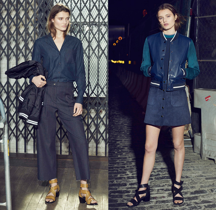 rag + bone 2016 Pre Fall Autumn Womens Lookbook Presentation - Denim Jeans Strapless Cropped Pants Bomber Jacket Onesie Jumpsuit Coveralls Playsuit Blouse Long Sleeve Tunic Shirt Outerwear Miniskirt Leather Shirtdress Popover Tankdress Sleeveless Bag Handbag Tote Duffel