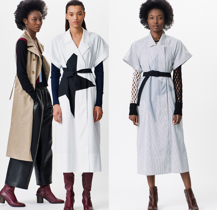 Tome 2016 Pre Fall Autumn Womens Lookbook Presentation - Retro 1960s Sixties Patchwork Denim Jeans Leather Scarf Outerwear Trench Coat Shirtdress Popover Star Flowers Floral Print Motif Leather Blouse Long Sleeve Slip Dress Asymmetrical Hem Cropped Pants Robe Boots Mesh Sash Waist Skirt Frock Vest Waistcoat Lace Up Knit Sweater Jumper Colorblock One Shoulder Accordion Pleats Onesie Jumpsuit Coveralls