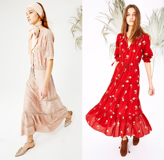 Ulla Johnson 2016 Pre Fall Autumn Womens Lookbook Presentation - Denim Jeans Boho Bohemian Chic Tunic Fringes Embroidery Maxi Peasant Dress Knit Sweater Crochet Suede Furry Drawstring Flowers Floral Botanical Motif Ruffles Cardigan Onesie Jumpsuit Bib Brace Dungarees Decorative Art Skirt Frock Shirtdress