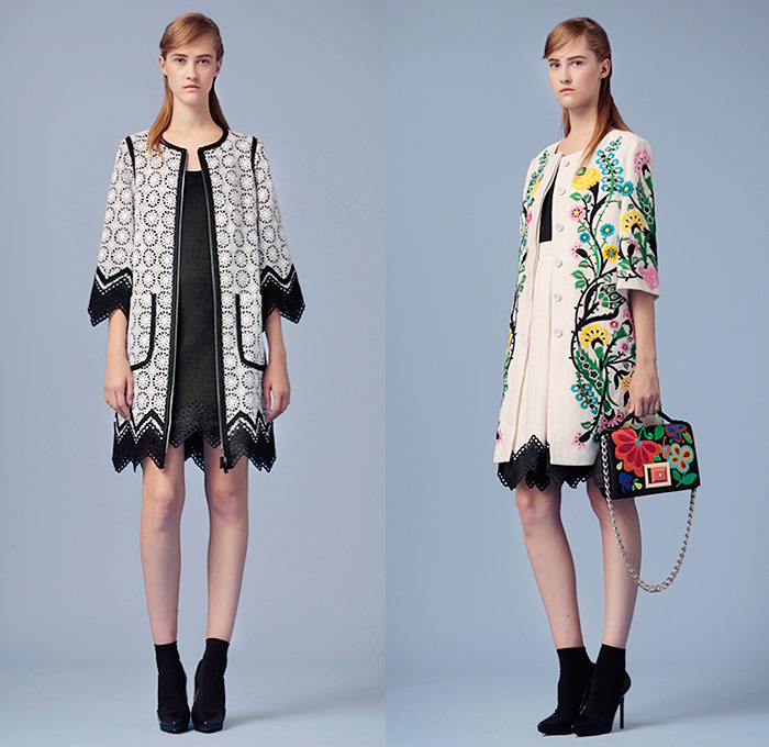 Andrew Gn Paris 2016 Resort Cruise Pre-Spring Womens Lookbook Presentation - Persian Garden Hyacinths Marigold Tulips Digitalis Carnation Flowers Floral Botanical Print Graphic Pattern Motif Fauna Leaves Foliage Shift Dress Gown Eveningwear Embroidery 3D Embellishments Adornments Bedazzled Sequins Sheer Chiffon Tulle Lace Coatdress Sleeveless Knit Dots Blouse Long Sleeve Tunic Shorts Poodle Circle Skirt