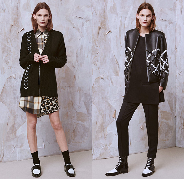 EDUN 2016 Resort Cruise Pre-Spring Womens Lookbook Presentation - La Sape Sapeur Dandy 1950s Fifties Animal Jungle Leopard Cheetah Shirtdress Blousedress Coatdress Plaid Tartan Outerwear Coat Jacket Pants Trousers Knit Sweater Jumper Blouse Long Sleeve Vest Waistcoat Cardigan Embroidery Adornments Dress Gown Eveningwear Accordion Pleats Skirt Frock Stripes Strap D-ring Moto Motorcycle Biker Rider Leather