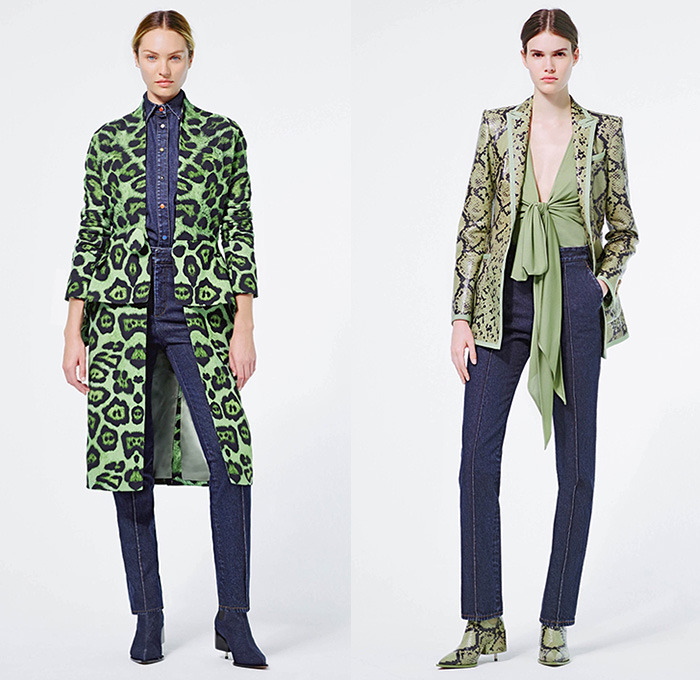 Givenchy Paris 2016 Resort Cruise Pre-Spring Womens Lookbook Presentation - Victorian Denim Jeans Peplum Animal Jungle Leopard Spots Cheetah Reptile Snake Python Outerwear Coat Blazer Jacket Wrap Tie Up Pantsuit Ruffles Skirt Frock Big Buttons Silk Metallic Sweater Dress Gown Bell Sleeves Bomber Jacket Vest Waistcoat Cutout High Slit Accordion Pleats Asymmetrical Stars Mesh Net Handbag