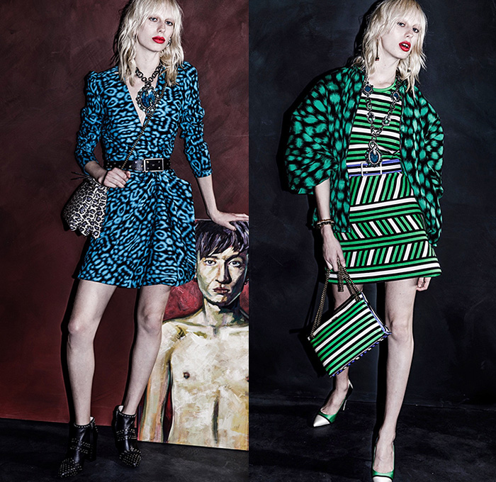 Lanvin 2016 Resort Cruise Pre-Spring Womens Lookbook Presentation - Fringes Hat Outerwear Coat Jacket Blazer Peacoat Boots Tassels Rope Waist Silk Blouse Basketweave Knit Skirt Frock Miniskirt Snake Tiger Leopard Ribbon Ruffles One Off Shoulder Tiered Metallic Drapery Embroidery Bedazzled Sequins Studs Stripes Kimono Wrap Maxi Shift Dress Spots Flowers Floral Paillettes Lace Handbag Purse Pantsuit