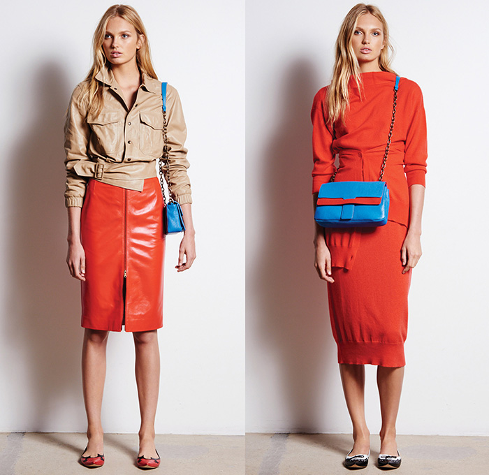 Tomas Maier 2016 Resort Cruise Pre Spring Womens Lookbook Presentation - Denim Jeans Shirtdress Popover Maxi Dress Zipper Frayed Raw Hem Long Sleeve Blouse Drawstring Outerwear Jacket Sandals Mesh Lace V-Neck Shorts Leather Slim Sleeveless Boots Banded Collar Wrap Pencil Skirt Colorful Bold Stripes Cargo Pockets Sweater Panel