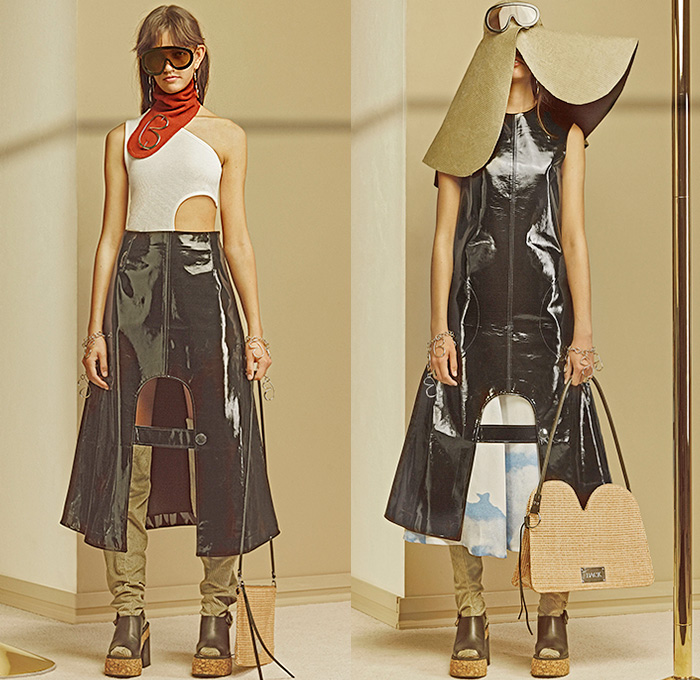BACK by Ann-Sofie Back 2016 Spring Summer Womens Lookbook Presentation - Fashion Week Stockholm Sweden - Back To The Beach Outerwear Coat Coatdress Wide Leg Trousers Palazzo Pants Culottes Gauchos Knit Sweater Jumper Flap Button Sleeveless Pants Trousers Jacket Wrap Wide Lapel Cutout Curved Concave Hem Asymmetrical Sunglasses Shades Strap Dress Scarf Neckwear Leg Warmers Hat Lace Cords Corduroy Belt