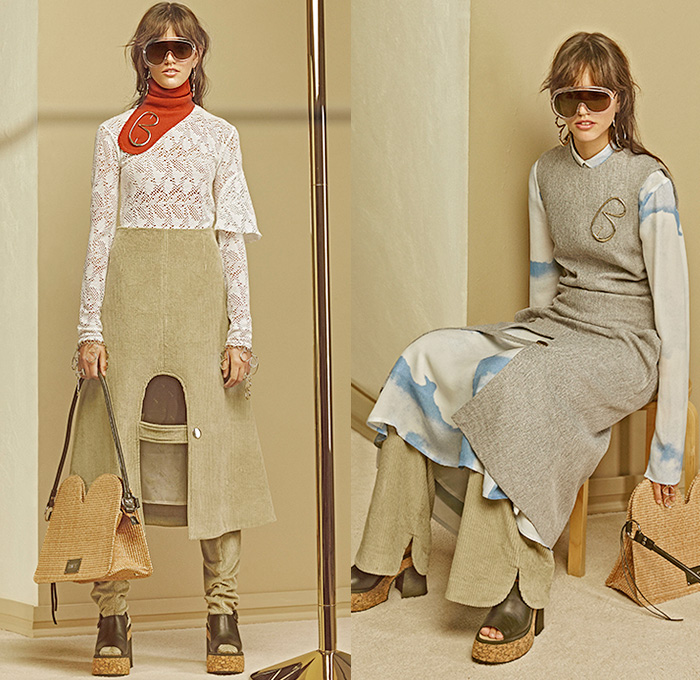 BACK by Ann-Sofie Back 2016 Spring Summer Womens Lookbook Presentation - Fashion Week Stockholm Sweden - Back To The Beach Outerwear Coat Coatdress Wide Leg Trousers Palazzo Pants Culottes Gauchos Knit Sweater Jumper Flap Button Sleeveless Pants Trousers Jacket Wrap Wide Lapel Cutout Curved Concave Hem Asymmetrical Sunglasses Shades Strap Dress Scarf Neckwear Leg Warmers Hat Lace Cords Corduroy Belt