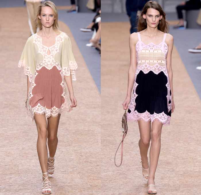 Chloé 2016 Spring Summer Womens Runway Catwalk Looks - Mode à Paris Fashion Week Mode Féminin France - Bohemian Boho Chic Denim Jeans Track Harem Wide Leg Trousers Palazzo Pants Athleisure Peasant One Off Shoulder Maxi Dress Halter Top Noodle Spaghetti Strap Sheer Chiffon Lace Miniskirt Frock Drawstring Stripes Drapery Ruffles Pantsuit Blazer Jacket Tassels Loungewear Onesie Jumpsuit Tunic Shirtdress Crossbody Bag