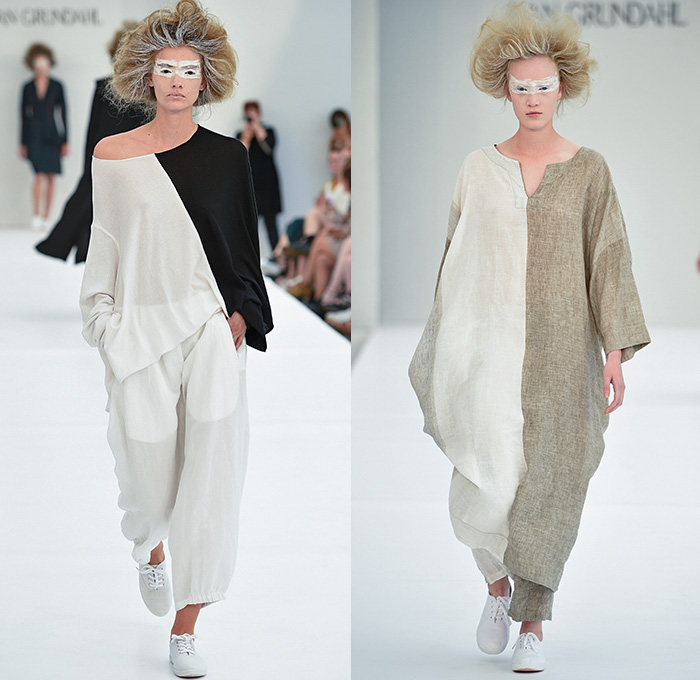 Ivan Grundahl 2016 Spring Summer Womens Runway Catwalk Looks - Copenhagen Fashion Week Denmark CPHFW - Ruffles Tiered Frayed Raw Hem 3D Adornments Skirt Frock Sheer Chiffon Tulle Lace Drapery Dress Outerwear Coat Oversized Jacket Blazer Chunky Knit Cardigan Frayed Destroyed Asymmetrical Hem Half Panel Sleeveless Shorts Culottes Flowers Florals Shirtdress Popover