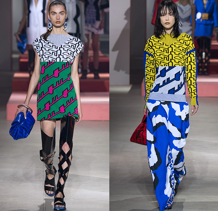 KENZO 2016 Spring Summer Womens Runway Catwalk Looks - Mode à Paris Fashion Week Mode Féminin France - Fanny Pack Waist Pouch Belt Bag Mix Match Patterns Noodle Spaghetti Strap Crop Top Midriff Halter Top Angular Hem Skirt Frock Embroidery Lace Up Dress Gladiator Sandals Mesh Net Perforated Lasercut Wide Leg Trousers Palazzo Pants Miniskirt Wrap Kiimono Pockets Necklace Ruffles Jacquard Knit Vest Waistcoat Blouse