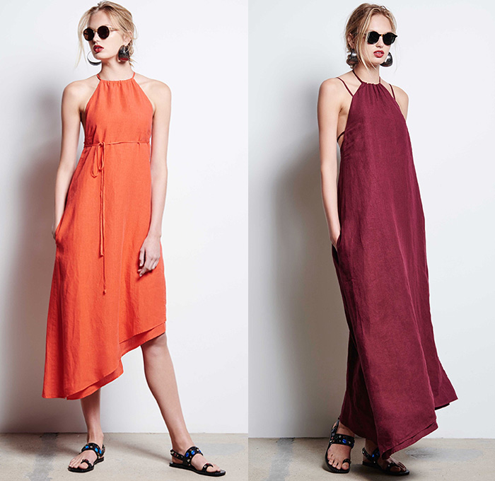 Tomas Maier 2016 Spring Summer Womens Lookbook Presentation - New York Fashion Week - Denim Jeans Palm Trees Dandelion Flowers Floral Noodle Spaghetti Strap Motif Midi Skirt Frock Embroidery Crop Top Midriff Bandeau Bralette Knit Cardigan Sweater Tie-Dye Sandals Lace Mesh Fishnet Pants Trousers Blouse Tunic Ornamental Decorative Art Wrap Ribbon Silk Sleepwear Shorts Jacket Halter Maxi Dress Asymmetrical Hem 