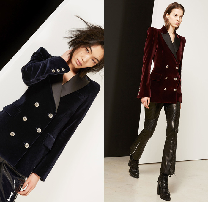 Barbara Bui 2017-2018 Fall Autumn Winter Womens Lookbook Presentation - Mode à Paris Fashion Week Mode Féminin France - Oversized Outerwear Coat Plush Fur Shearling Hooded Sweatshirt Poncho Cloak Motorcycle Rider Leather Racer Biker Pants Moto Jacket Panels Chunky Knit Weave Turtleneck Sweater Jumper Ribbed Cuffs Pantsuit Wide Lapel Blazer Jacket Embossed Engraved Velour Velvet Stripes Geometric Multi-Panel Bodycon Dress Capelet Sleeves Pointed Shoulders Strapless One Shoulder Noodle Spaghetti Strap Silk Satin Handkerchief Hem Zipper Boots PVC Metallic Silver Handbag