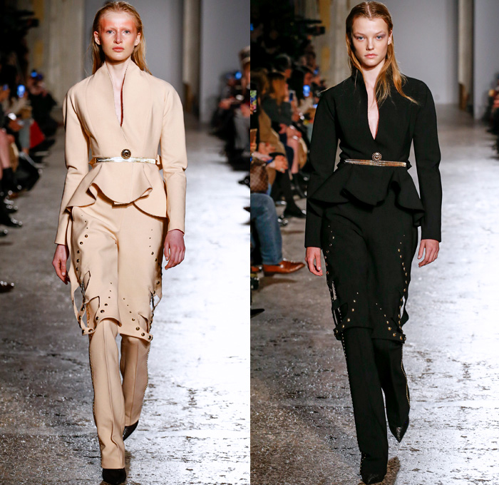 Francesco Scognamiglio 2017-2018 Fall Autumn Winter Womens Runway Catwalk Looks - Milano Moda Donna Collezione Milan Fashion Week Italy - Butterfly Wings Print Motif Symmetry Pattern Maxi Dress Goddess Gown Eveningwear Sheer Chiffon Cutout Perforated Lasercut Outerwear Jacket Skirt Frock Embellishments Decorated Bedazzled Bejeweled Metallic Studs Pants Trousers Furry Shaggy Plush Shorts Over Pants Ruffles Long Sleeve Blouse Pencil Skirt Velvet Leg O'Mutton Sleeves Polka Dots Noodle Spaghetti Strap Thigh High Boots