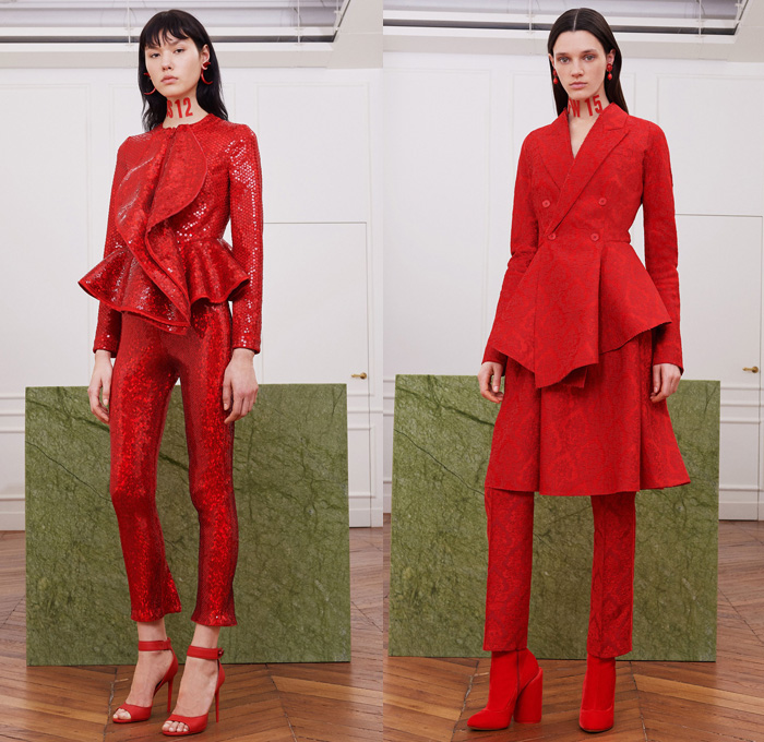 Givenchy 2017-2018 Fall Autumn Winter Womens Lookbook Presentation - Mode à Paris Fashion Week Mode Féminin France - Revisit Iconic Silhouettes Bodysuit Neoprene Sheer Chiffon Lace Embroidery Sequins Adorned Decorated Bedazzled Tulle Silk Satin Ruffles Dress Gown Eveningwear Turkey Feathers Kimono Outerwear Coat Twisted Petal Sweater Jumper Noodle Spaghetti Strap Flowers Floral Accordion Pleats Wide Leg Trousers Bomber Jacket Shearling Fur Fringes Brocade Bungee Cord Stockings Tights Industrial Bangles Galoshes Boots Welder's Sunglasses