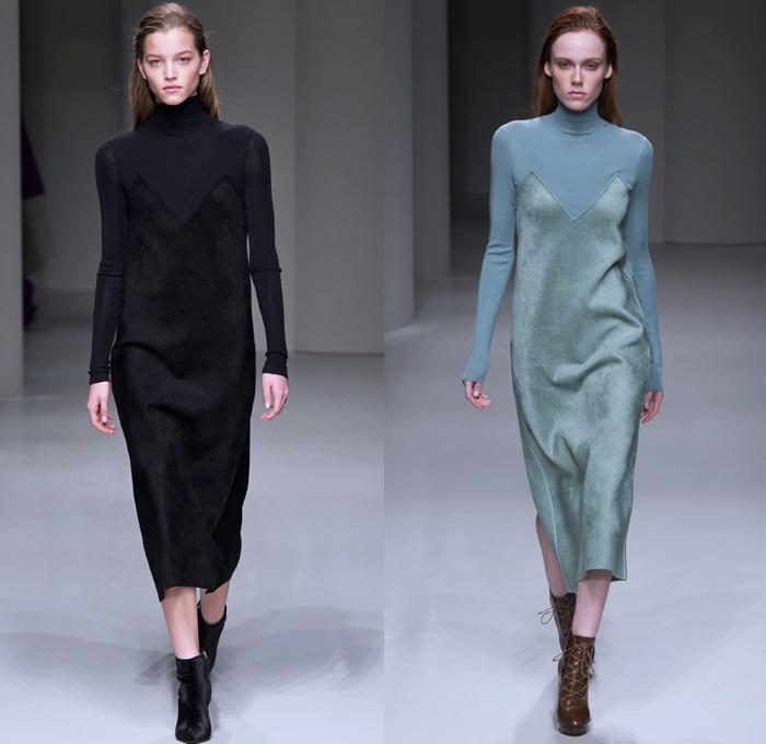 Salvatore Ferragamo 2017-2018 Fall Autumn Winter Womens Runway Catwalk Looks - Milano Moda Donna Collezione Milan Fashion Week Italy - Minimalist Outerwear Overcoat Coatdress Shaggy Plush Mink Fur Leather Sleeveless Vest Circular Sculptural Round Collar Tweed Jacket Blazer Turtleneck Knit Sweaterdress Jumper Quilted Waffle Puffer Down Parka Wide Lapel Suede Velour Velvet Sheer Silk Animal Tiger Stripes Leopard Cheetah Spots Capelet Elongated Sleeves Nipped Waist Gown Eveningwear Cocktail Maxi Dress Shawl Peel Away Noodle Strap Strap Brocade Jacquard Mix Match Mash Up Patterns Paper Bag Waist Office Businesswear Crocodile Clutch Purse Bag Arm Warmers Lace Up Boots Colored Sunglasses Wide Belt Tote Doctor's Bag