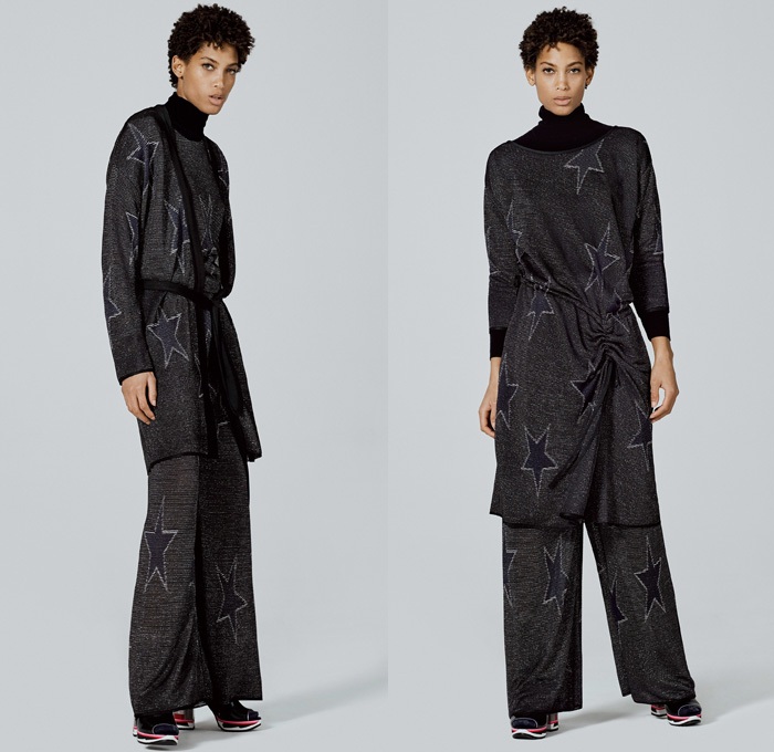 Iceberg 2017 Pre Fall Autumn Womens Lookbook Presentation - Pop Art Catwoman Superhero Cartoon Character Comic Book Stonewash Denim Jeans Jogger Sweatpants Knit Cardigan Sweater Jumper Turtleneck Stripes Stars Motif Raw Hem Patchwork Threads Flowers Floral Outerwear Coat Parka Bedazzled Sequins Bomber Jacket Blouse Blazer Lace Embroidery Pants Trousers Sheer Chiffon Maxi Dress Drawstring Halterneck Tiered Leather Shearling Plush Fur Asymmetrical Hem Sweaterdress Accordion Pleats Fringes Cinch Metallic Quilted Bag Backpack Beanie Knit Cap Gloves Scarf Socks Platforms Shoes Boots