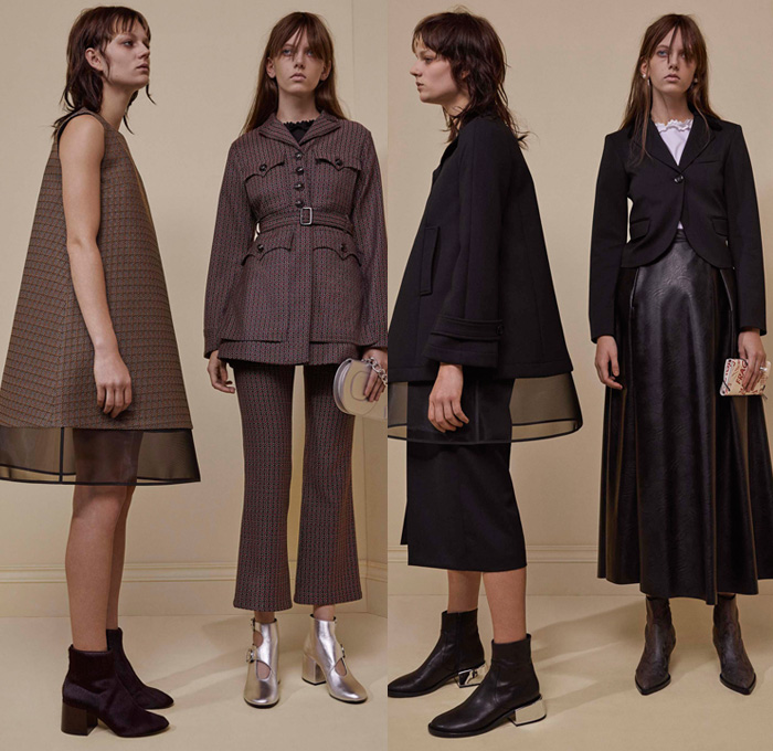 MM6 Maison Margiela 2017 Pre Fall Autumn Womens Lookbook Presentation - Oversized Outerwear Coat Knit Sweater Rose Flowers Floral Zebra A-line Dress Flare Pants Trousers Wide Bell Sleeves Silk Satin Turtleneck Crinoline Mesh Net Cinch Sweaterdress Tweed Wool Jacket Blazer Midi Skirt Sweatshirt Collar Panel Shirtdress Cargo Pockets Cardigan Asymmetrical Hem High Slit Bleached Denim Jeans Crocodile Cowgirl Fragile Boots Chain Purse Clutch