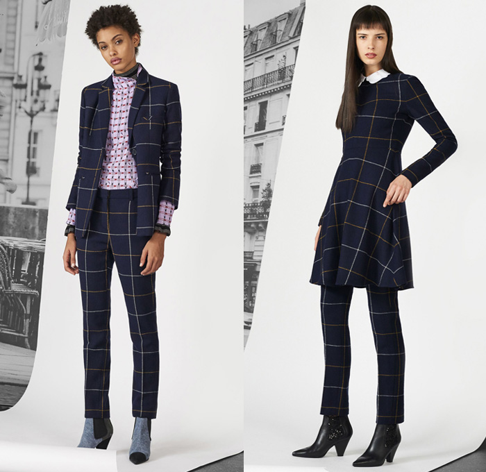 Sonia By Sonia Rykiel 2017 Pre Fall Autumn Womens Lookbook Presentation - Outerwear Coat Quilted Waffle Puffer Jacket Parka Rainwear Hood Velvet Fishnet Stockings Tights Knit Sweater Jumper Turtleneck Skirt Frock Abstract Art Doodles Spraypaint Lace Suede Check Gingham Windowpane Grid Stripes Cardigan Pantsuit Blazer Furry Plush Cutout Hem Bomberdress Long Back Card Suit Hearts Clubs Spade Diamonds Bib Asymmetrical Hem Ruffles Safety Pin Ankle Boots