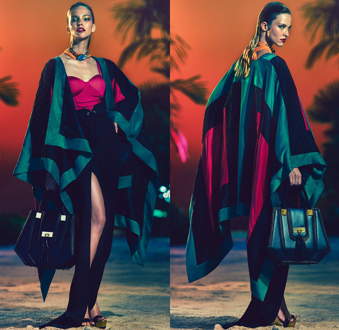 Balmain 2017 Resort Cruise Pre-Spring Womens Lookbook Presentation - Patchwork Denim Jeans Embroidery Bedazzled Metallic Fringes Frayed Raw Hem Tassels Sheer Chiffon Basketweave Knit Sleeveless Cargo Pockets Cloak Cape Wide Leg Trousers Palazzo Pants Flare High Slit Wide Belt Zipper Coatdress Skirt Frock Drawstring Bomber Jacket Suede Leather Mesh Patchwork Ruffles Balloon Sleeves Silk Satin Wrap Kimono Gown Eveningwear Handbag