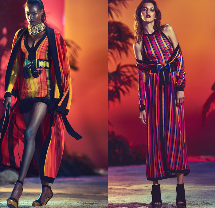 Balmain 2017 Resort Cruise Pre-Spring Womens Lookbook Presentation - Patchwork Denim Jeans Embroidery Bedazzled Metallic Fringes Frayed Raw Hem Tassels Sheer Chiffon Basketweave Knit Sleeveless Cargo Pockets Cloak Cape Wide Leg Trousers Palazzo Pants Flare High Slit Wide Belt Zipper Coatdress Skirt Frock Drawstring Bomber Jacket Suede Leather Mesh Patchwork Ruffles Balloon Sleeves Silk Satin Wrap Kimono Gown Eveningwear Handbag