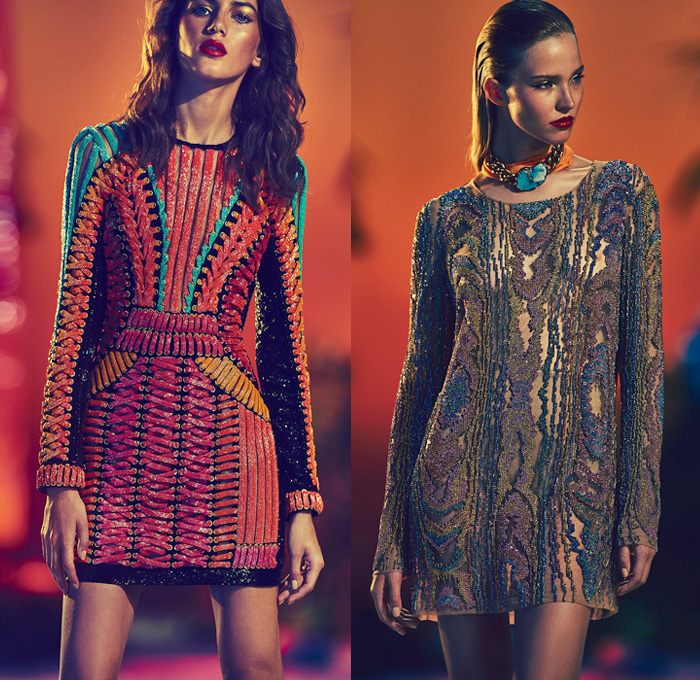 Balmain 2017 Resort Cruise Pre-Spring Womens Lookbook Presentation - Patchwork Denim Jeans Embroidery Bedazzled Metallic Fringes Frayed Raw Hem Tassels Sheer Chiffon Basketweave Knit Sleeveless Cargo Pockets Cloak Cape Wide Leg Trousers Palazzo Pants Flare High Slit Wide Belt Zipper Coatdress Skirt Frock Drawstring Bomber Jacket Suede Leather Mesh Patchwork Ruffles Balloon Sleeves Silk Satin Wrap Kimono Gown Eveningwear Handbag