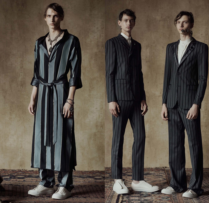 Alexander McQueen 2017 Spring Summer Mens Lookbook Presentation - London Collections: Men British Fashion UK United Kingdom - Imperial India 1960s Sixties Paisley Brocade Ornamental Outerwear Trench Coat Embroidery Slouchy Bootcut Bootleg Pants Trousers Sneakers Shirt Tuxedo Jacket Suit Vest Waistcoat Vestcoat Sleeveless Flowers Floral Cargo Pockets Stripes Safari Animal Tiger Postcard Post Mail Stamps Zebra Landscape Leopard