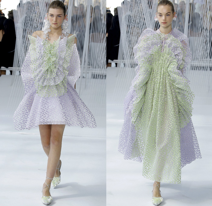 DELPOZO 2017 Spring Summer Womens Runway Catwalk Looks - New York Fashion Week - Luminosity Fairy Tale Fantasy Organic Shape Plaid Tartan Wide Leg Trousers Palazzo Pants Culottes Outerwear Trench Coat Blouse Winged Bulb Sleeves Bell Handkerchief Hem Bow Ribbon Knot Folds Orchid Earrings Embossed Peplum Fringes Ruffles Petals Blossoming Flower Floral Knit Brocade Cloqué Tiered Silk Sheer Chiffon Tulle Bedazzled Jewels Dress Gown Eveningwear Mesh Stripes Crop Top Midriff Shawl Miniskirt Fan Front Poodle Circle Skirt Handbag Metallic