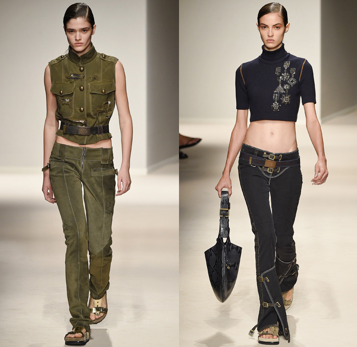 Fay 2017 Spring Summer Womens Runway Catwalk Looks - Milano Moda Donna Collezione Milan Fashion Week Italy - 1970s Seventies Military Army Safari Field Aviator Jacket Medallions Shirtdress Cheongsam Qípáo Mandarin Gown Straps Belted Waist Hem Gladiator Sandals Suspenders Sheer Chiffon Embroidery Sequins Flowers Floral Contrast Stitching Jeans Cargo Pockets Ornamental Bootcut Crop Top Midriff Knit Sweater Turtleneck Silk Satin Velvet Patches Grommets Camouflage Coatdress Destroyed Holes Handbag Snake Python