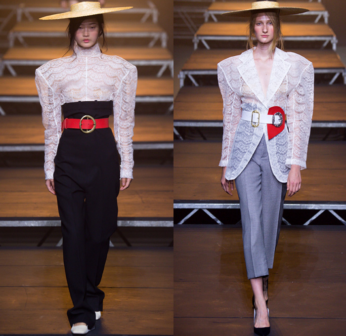 Jacquemus 2017 Spring Summer Womens Runway Catwalk Looks - Mode à Paris Fashion Week Mode Féminin France - Les Santons De Provence Folk Oversized Frankenstein Padded Football Shoulders Leg O'Mutton Bloated Sleeves Triangle Top Wide Leg Trousers Palazzo Pants V-Neck Crop Top Midriff Blouse Boxy Ruffles Skirt Frock Layers High Slit Tiered Lace Sheer Chiffon Tulle Kimono Wrap Plaid Check Shirtdress Pantsuit Vest Waistcoat Outerwear Jacket Blazer Pinstripe Polka Dots Bandage Straw Hat